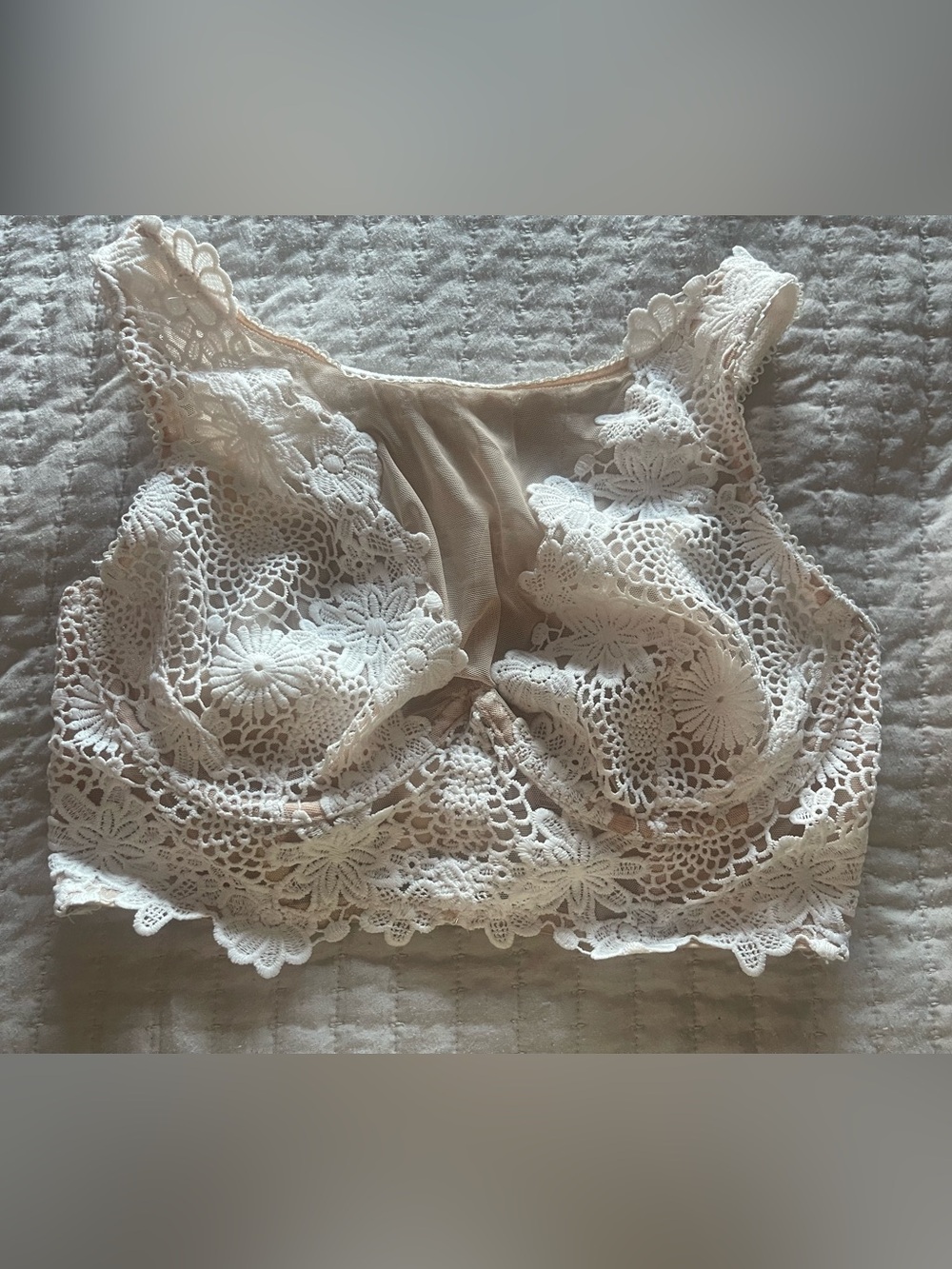 Dream Angels Longline bra - lace & mesh - coconut white